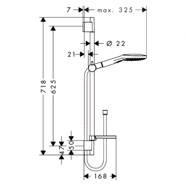 душевой гарнитур hansgrohe raindance select e 120 26620400