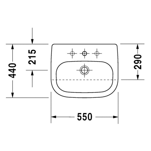 раковина подвесная duravit d-code 339550030