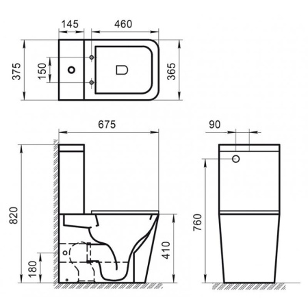 бачок для унитаза belbagno ardente-r bb02093t