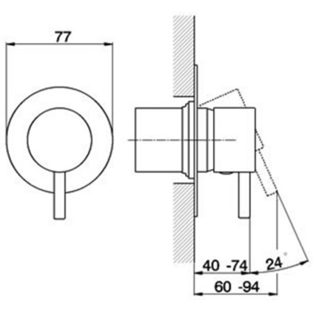 смеситель для душа cisal less minimal lm00300021