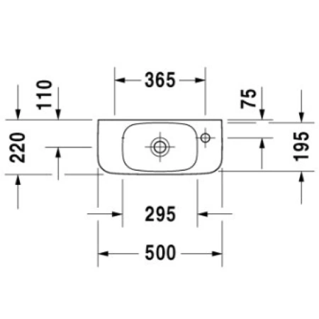 раковина подвесная duravit durastyle 0713500008