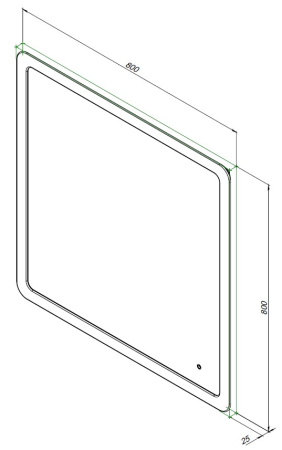 Зеркало Aquanet Ирис 80 с подсветкой LED