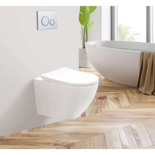 унитаз подвесной belbagno sfera-r bb046chr безободковый, без сиденья, цвет белый