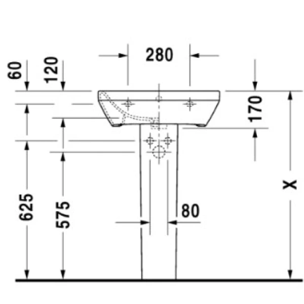 раковина подвесная 55 см duravit durastyle 2319550000