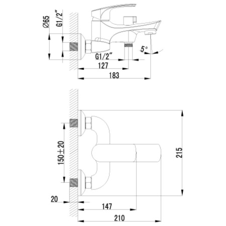 смеситель для ванны с душем lemark plus shape lm1712c