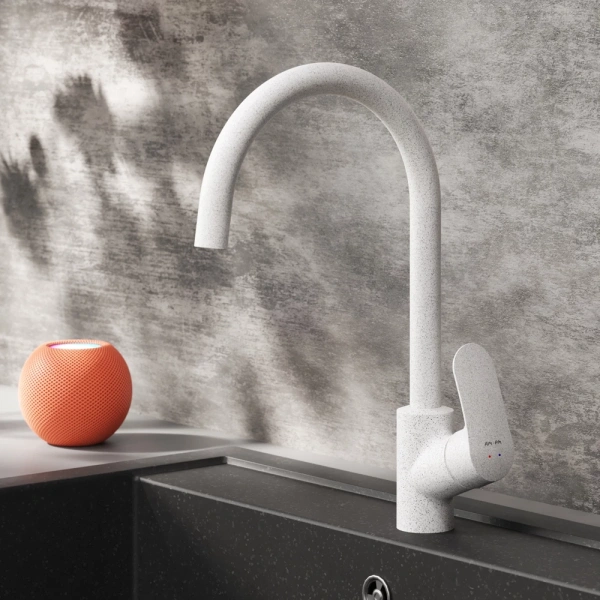 смеситель для кухни am.pm like f8007133, цвет белый