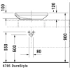 раковина полувстраиваемая duravit durastyle 0349600000