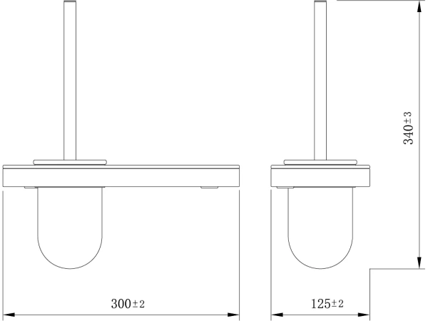 Ёршик для унитаза Lemark Glass line 9761031 с полкой, хром, белый
