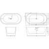 акриловая ванна ceruttispa resia 150x75 resia150 10302 белая без гидромассажа