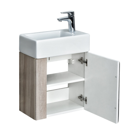 Тумба под раковину Акватон Вита 45 1A221401VTD70 подвесная Белая Ясень шимо