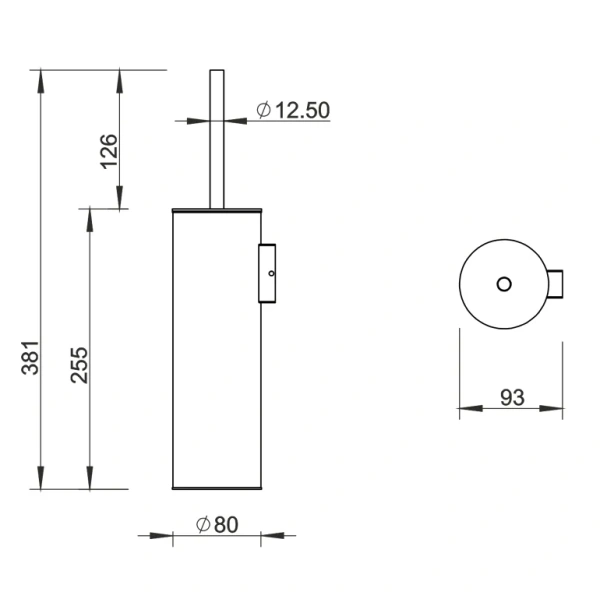 Ёршик для унитаза Whitecross Ergo ER2272BL настенный, черный мат