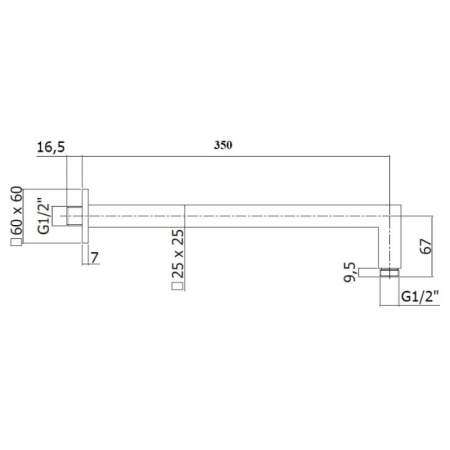 кронштейн для верхнего душа paffoni quadro zsof063cr350 хром