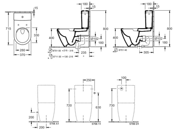 бачок для унитаза villeroy & boch subway 2.0 57061101 белый