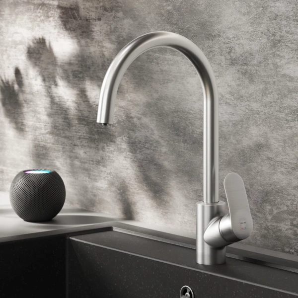 смеситель для кухни am.pm like f8007711, цвет сатин