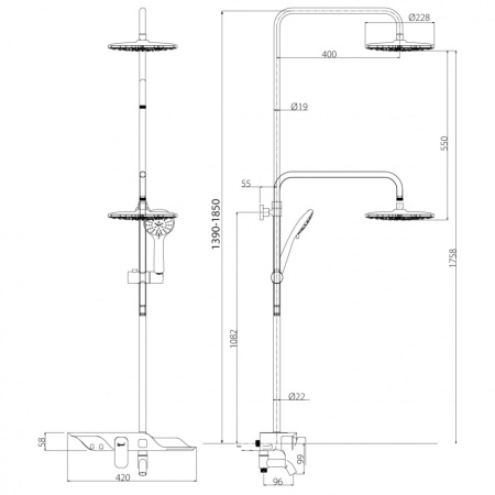 душевая стойка lemark tropic lm7003c