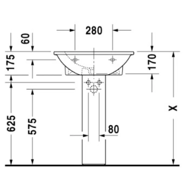 раковина подвесная 60 см duravit darling new 2621600000