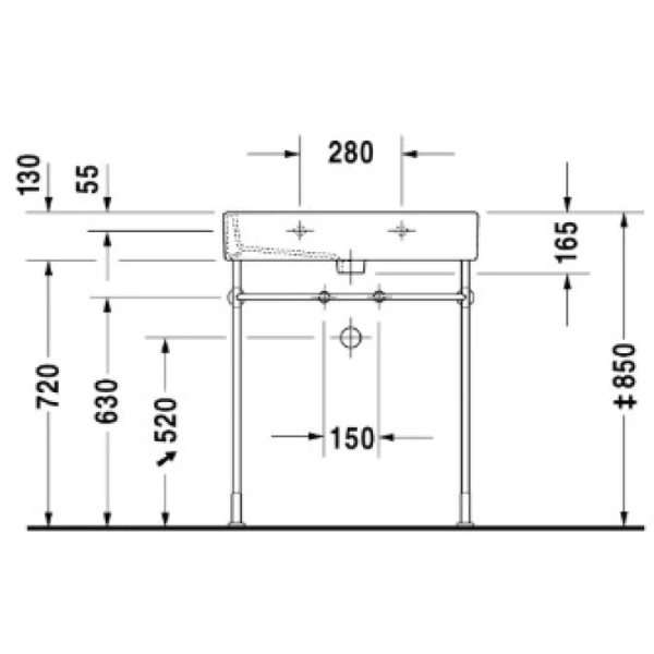 раковина накладная/подвесная duravit vero 70 см 0454700000