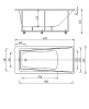 акриловая ванна aquatek либра 150х70 lib150-0000024 без гидромассажа с фронтальной панелью с каркасом (разборный) со слив-переливом (слева)