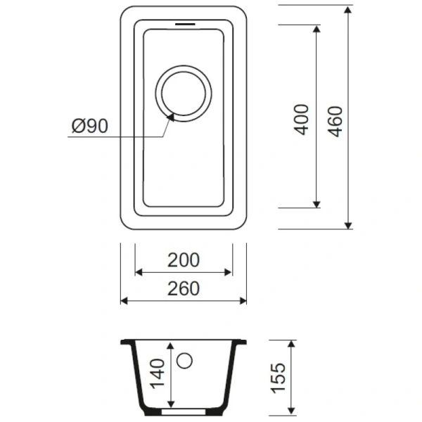 кухонная мойка белый iddis tanto tu1w261i87
