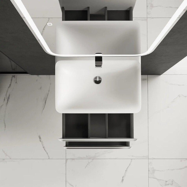 тумба под раковину aquame s4 60 aqm900460wh подвесная цвет белый глянцевый