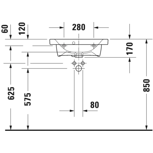 раковина подвесная duravit durastyle 55 см 22337550000