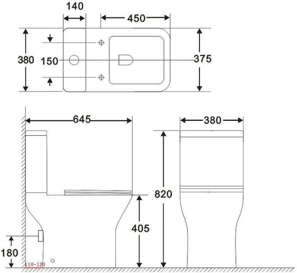 бачок для унитаза aquanet cube 2-c-1 00240209 белый