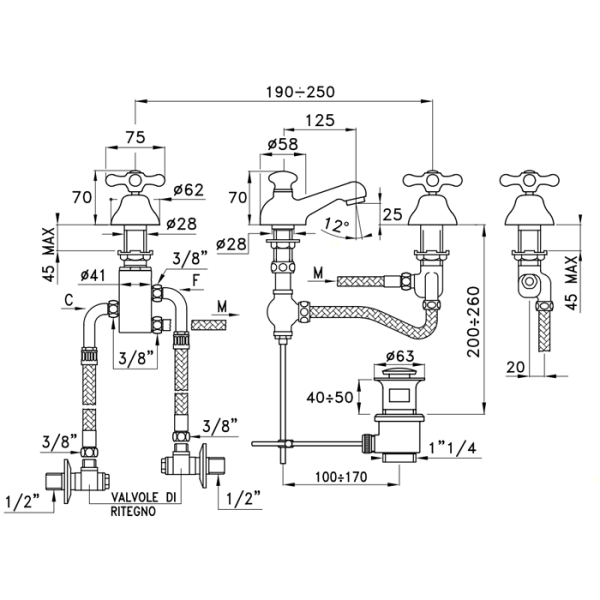 смеситель для раковины stella roma rm 00012 cr00