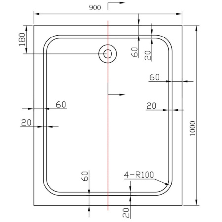 акриловый поддон 100x90 см vincea vst-2ar-9010