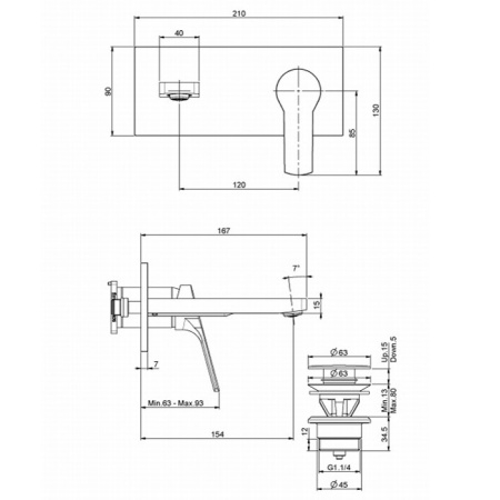 смеситель для раковины fima carlo frattini serie 4 f3760x5cr