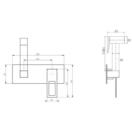 гигиенический душ со смесителем boheme q 147-cruw.2 хром синий
