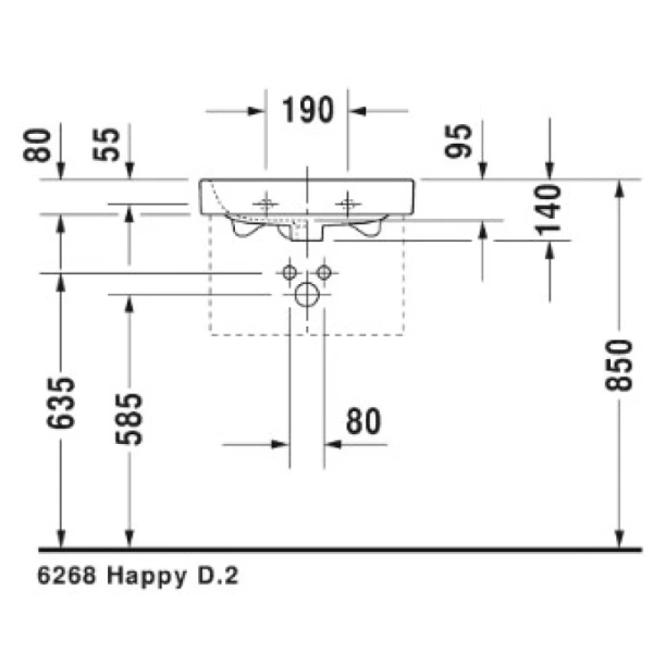 раковина подвесная duravit happy d.2 0710500000