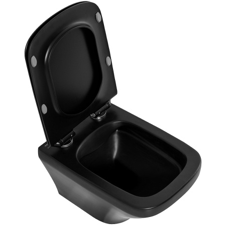 унитаз подвесной безободковый belbagno sela bb3201chr-mb/bb3201sc-mb, с сиденьем микролифт, цвет черный матовый