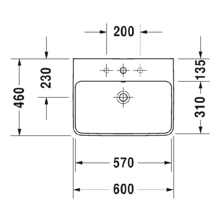 раковина подвесная duravit me by starck 2335600030