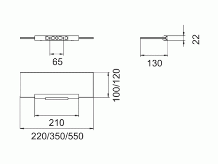 полочка из кристаллина keuco plan 14910 005200 220х8х100 mm