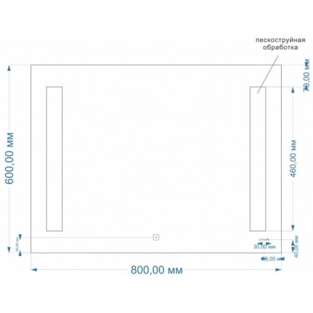 Зеркало 80х60 см Cersanit Base LU-LED020*80-b-Os