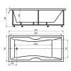 акриловая ванна aquatek феникс 170x75 fen170-0000006 без гидромассажа без панелей с каркасом (разборный) со слив-переливом