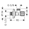 угловой вентиль 1/2"×3/8" hansgrohe 13904000