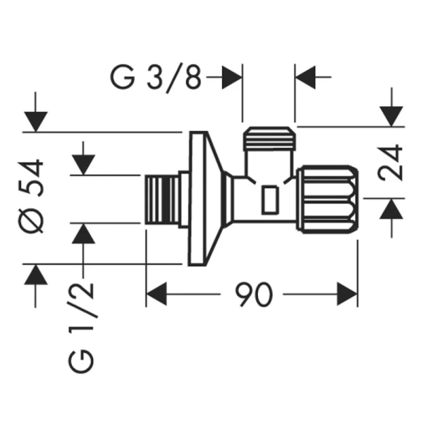 угловой вентиль 1/2"×3/8" hansgrohe 13904000