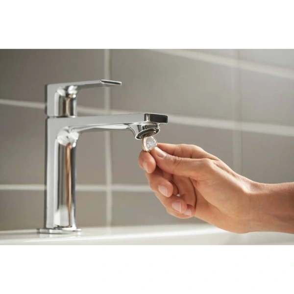 смеситель для раковины с донным клапаном coolstart hansgrohe rebris e 72589000