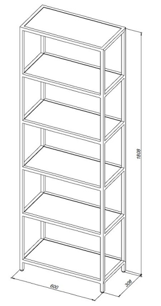 стеллаж allen brau liberty 60 1.33006.bb черный браш