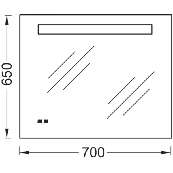 зеркало jacob delafon 70 eb1159-nf с подсветкой с часами, подогревом и ик-выключателем 287690