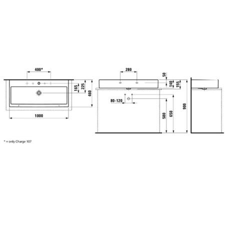 накладная раковина в ванную 100 см laufen living city 8.1843.8.000.104.1