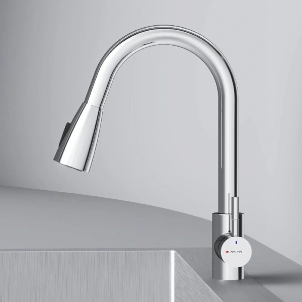 смеситель для кухни am.pm x-joy s f85b07500 coolstart, с выдвижным изливом, хром