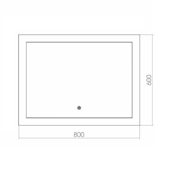 зеркало azario норма 800*600, led-подсветка, сенсорный выключатель