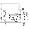 унитаз подвесной безободковый duravit me by starck 2510092000 hygeneglanze, без сиденья, цвет белый.