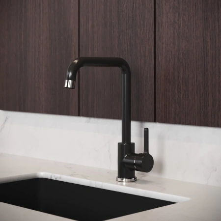 смеситель для кухни aringa орта ar02020bl хром/черный матовый