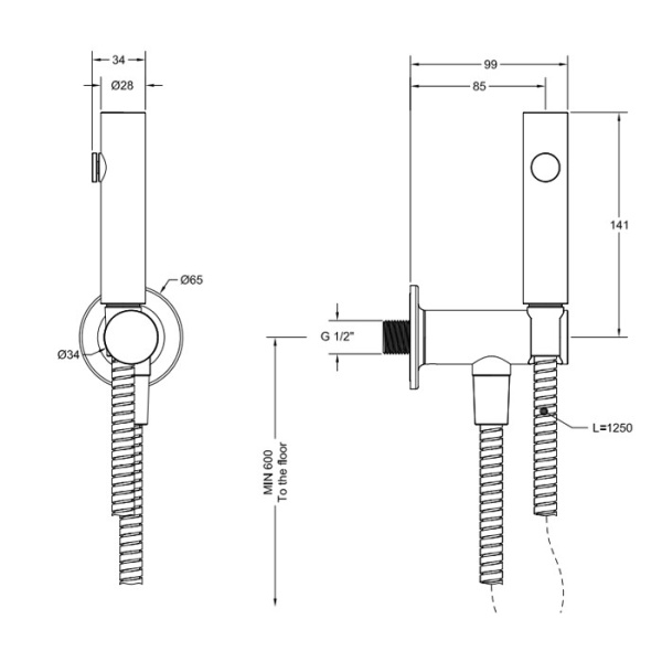 гигиенический душ gessi inciso 58153#299