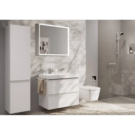 смеситель для раковины hansgrohe tecturis e 73010700 с донным клапаном, белый матовый