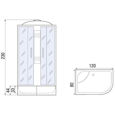 душевая кабина river nara xl 120x80 mt r 10000006208 без гидромассажа
