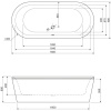 акриловая ванна 180x80 cezares metauro metauro-central-180-80-40-w37